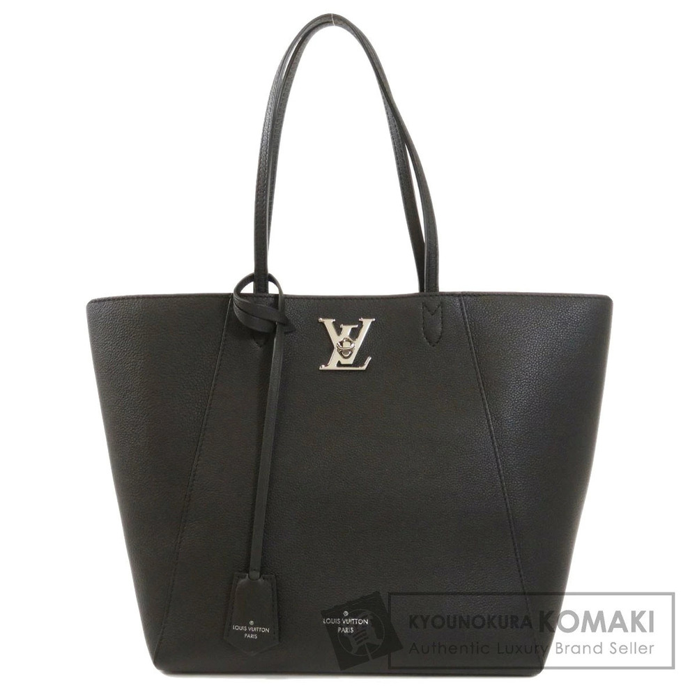 Louis Vuitton Lockme Cabas Tote Bag Taurillon Leather Black Brown